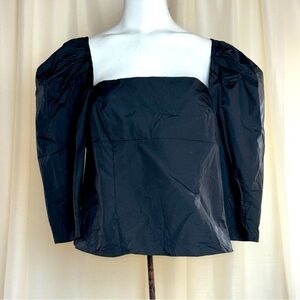 Vince Draped Sleeve Square Neck Top Blouse